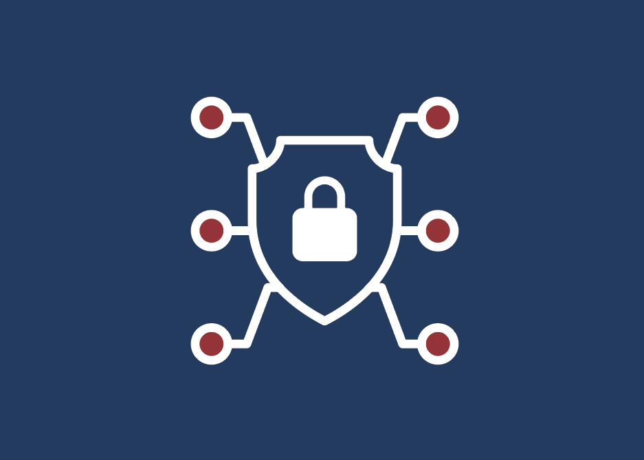 Shield and lock illustration representing data security