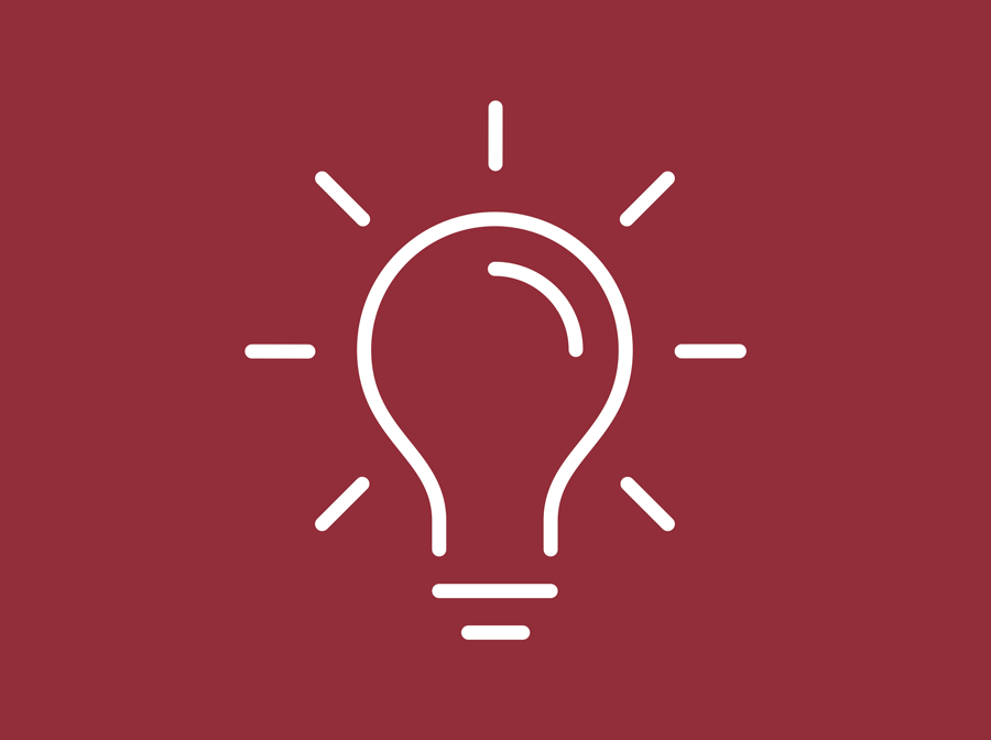 Vision icon on burgundy background